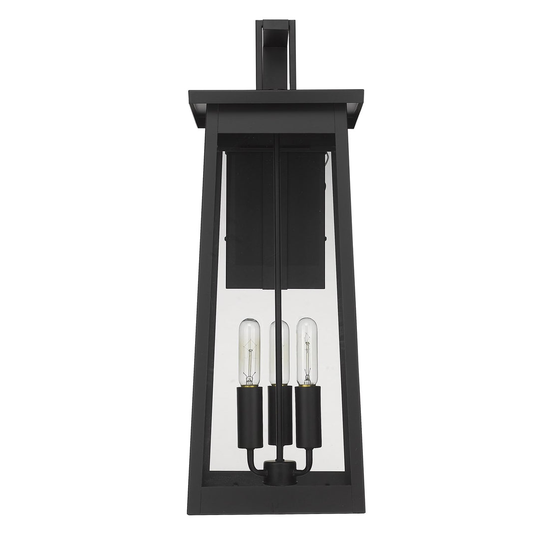 3-Light Matte Black Wall Light