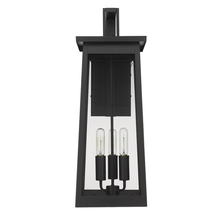 3-Light Matte Black Wall Light