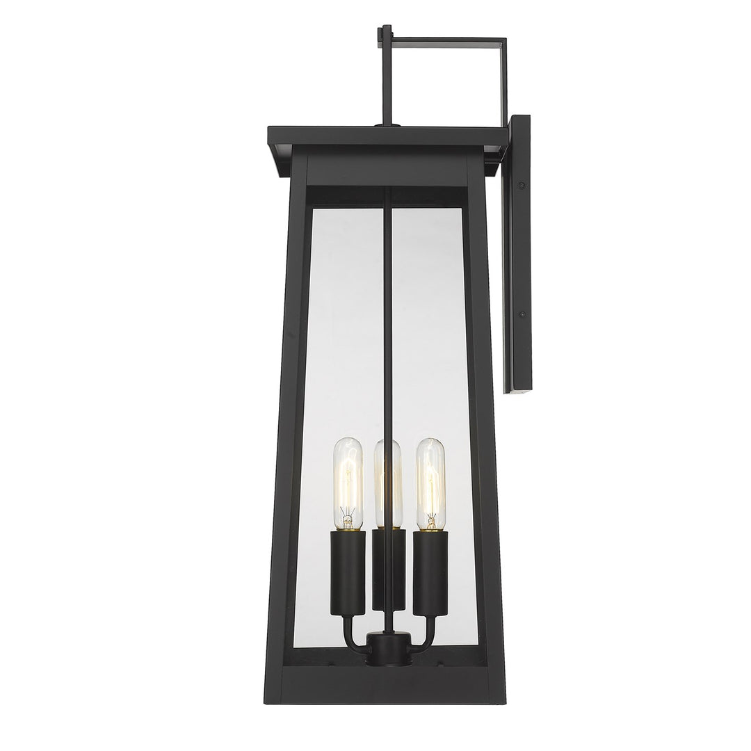 3-Light Matte Black Wall Light