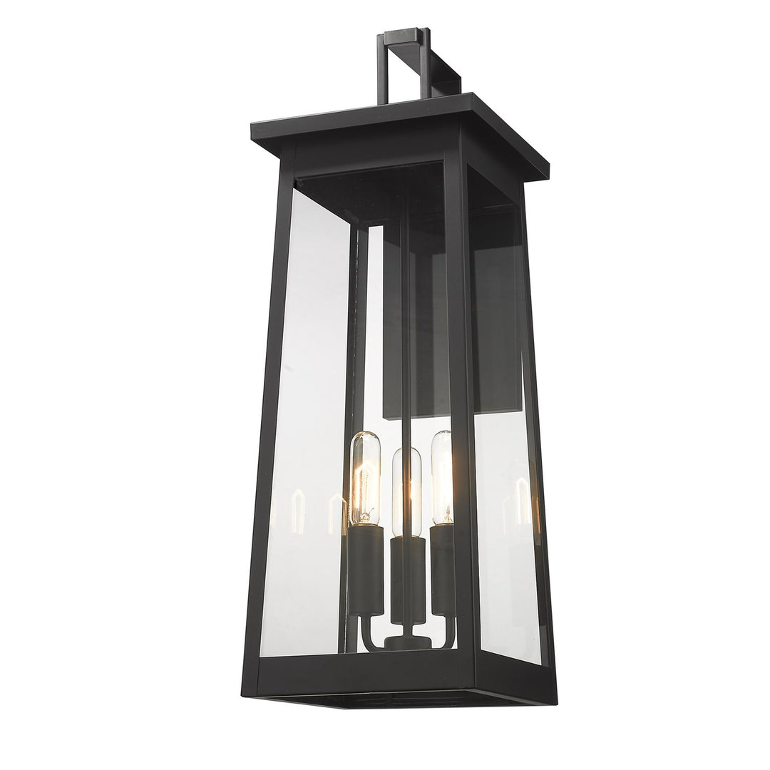 3-Light Matte Black Wall Light