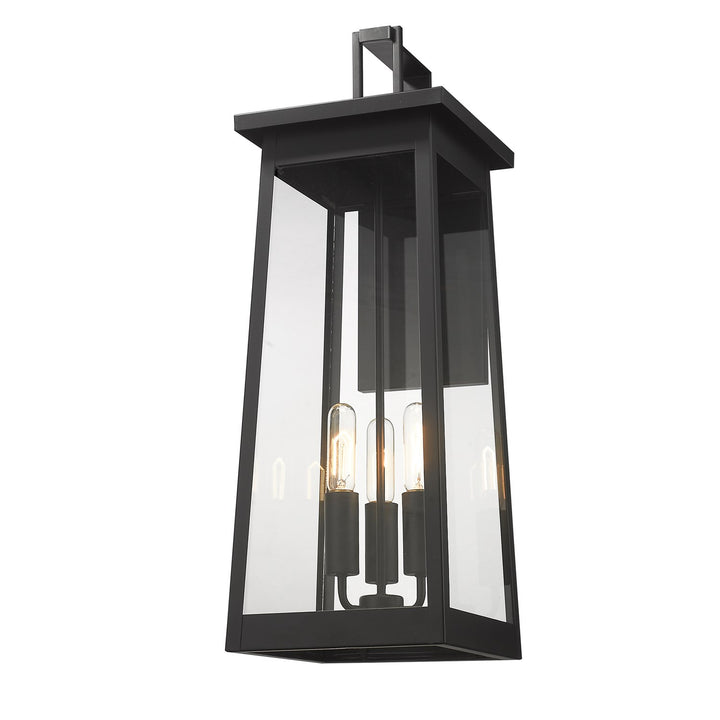 3-Light Matte Black Wall Light