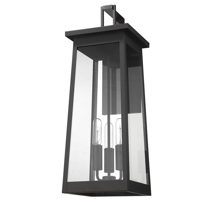 3-Light Matte Black Wall Light