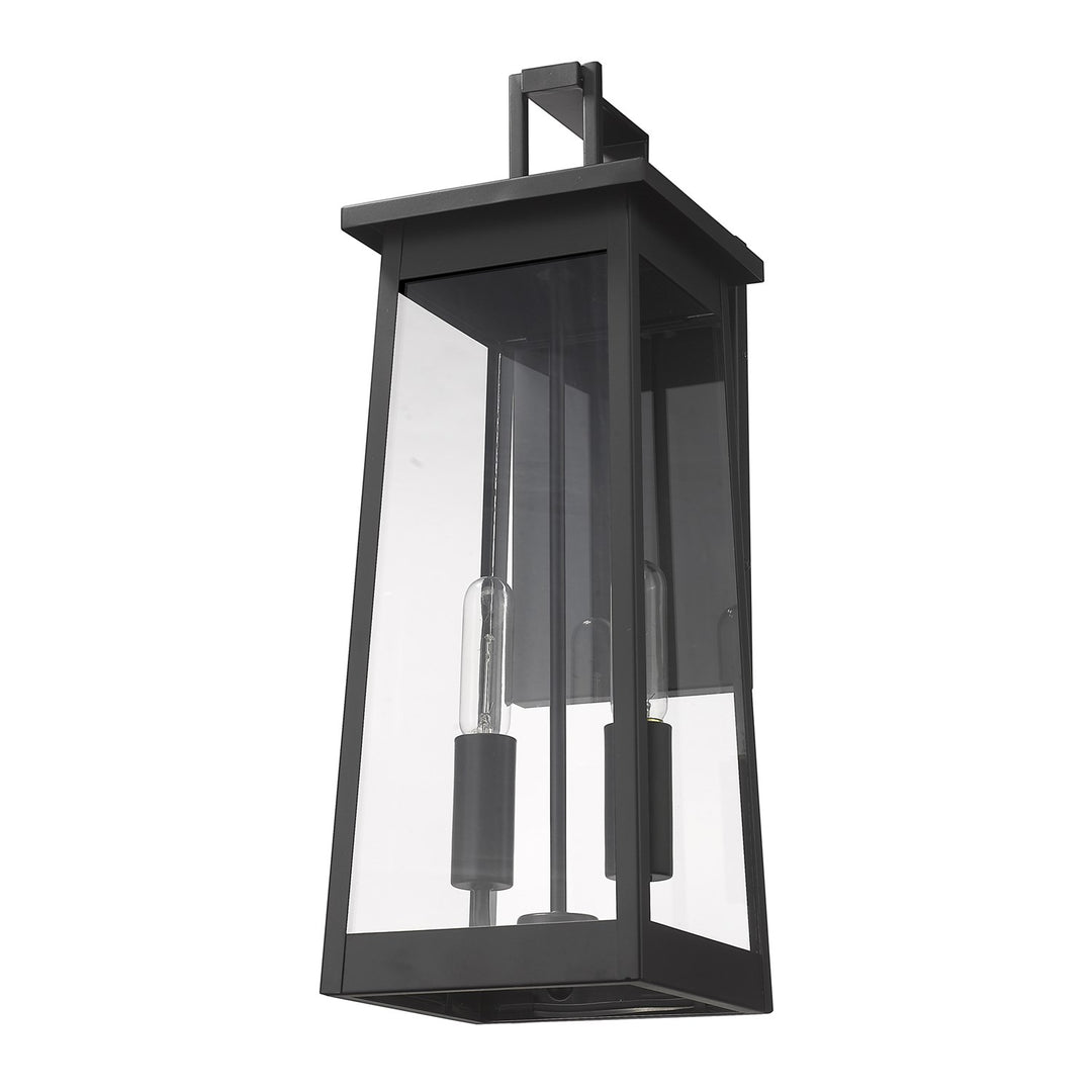 2-Light Matte Black Wall Light