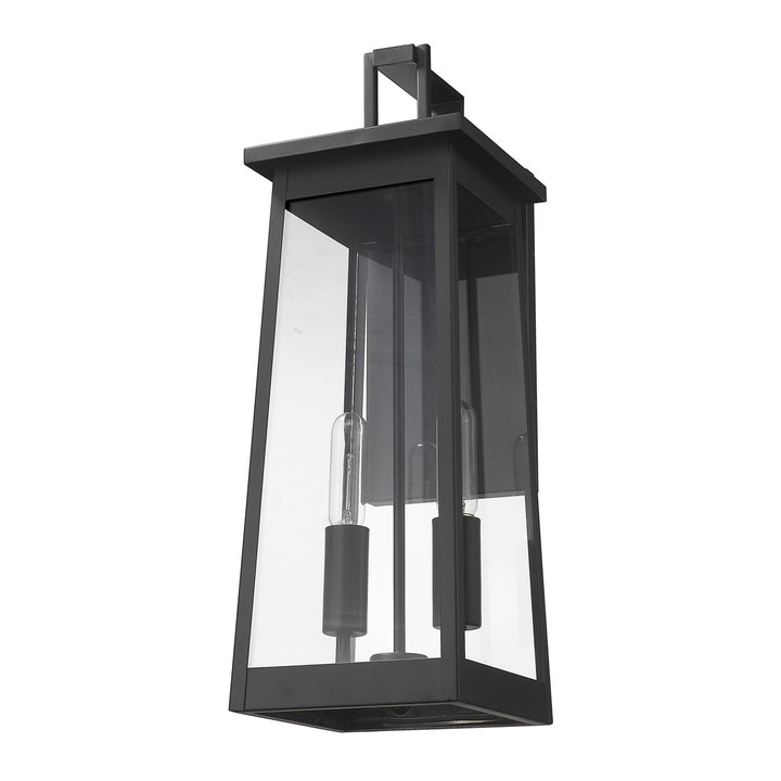 2-Light Matte Black Wall Light