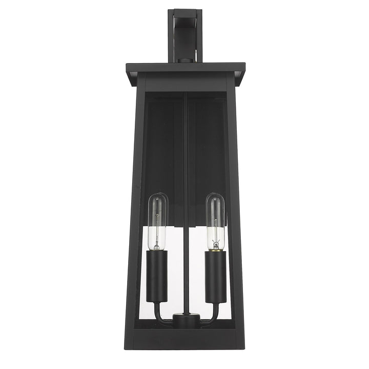2-Light Matte Black Wall Light