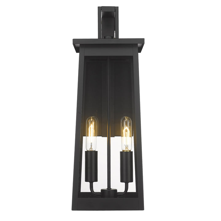 2-Light Matte Black Wall Light