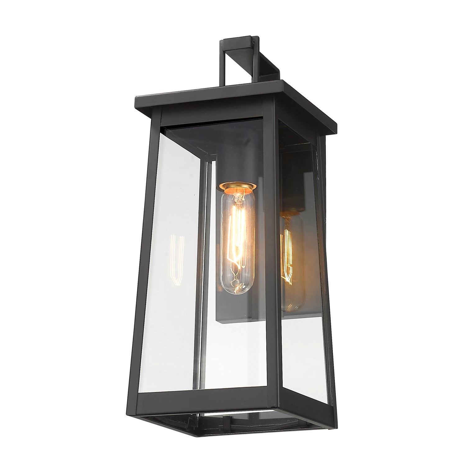 1-Light Matte Black Wall Light