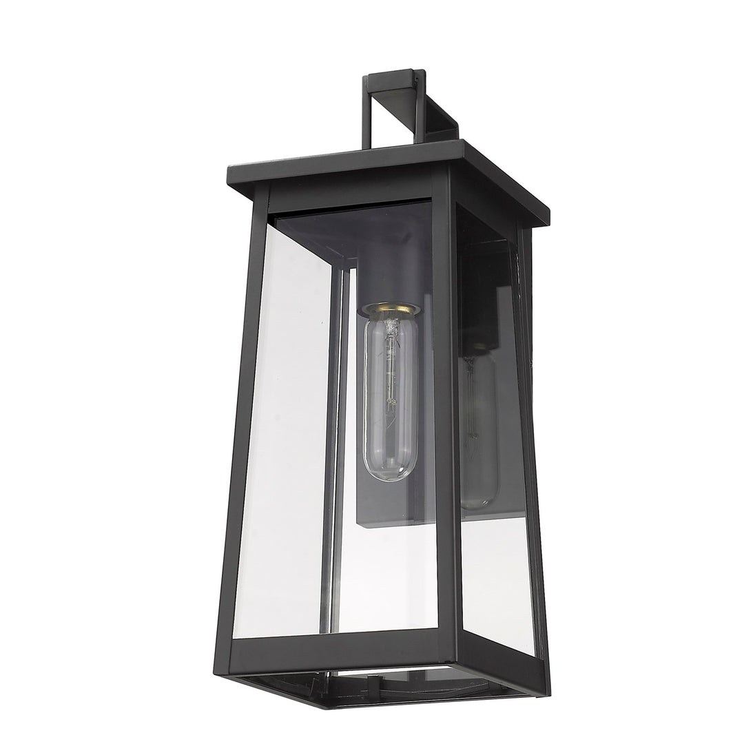 1-Light Matte Black Wall Light
