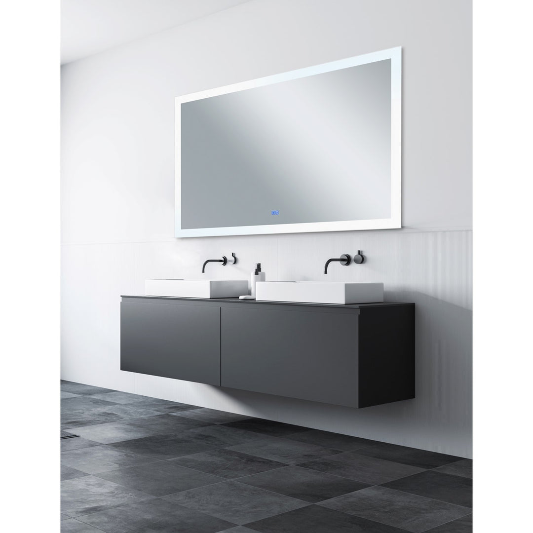 Rectangle Matte White Led 70 In. Mirror From Our  Collection