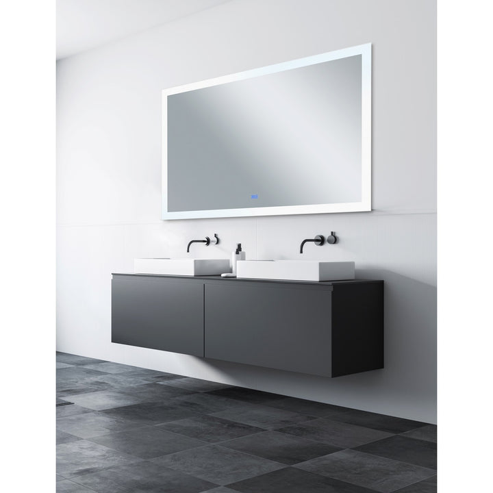 Rectangle Matte White Led 70 In. Mirror From Our  Collection