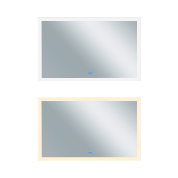 Rectangle Matte White Led 58 In. Mirror From Our  Collection by CWI Lighting