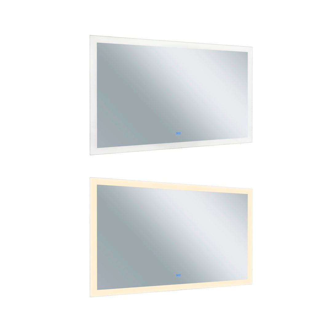 Rectangle Matte White Led 58 In. Mirror From Our  Collection