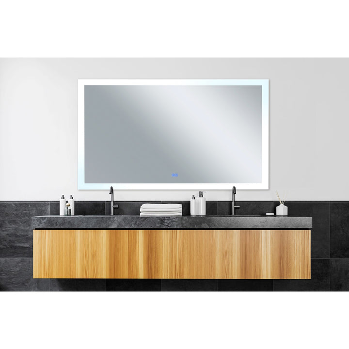 Rectangle Matte White Led 58 In. Mirror From Our  Collection