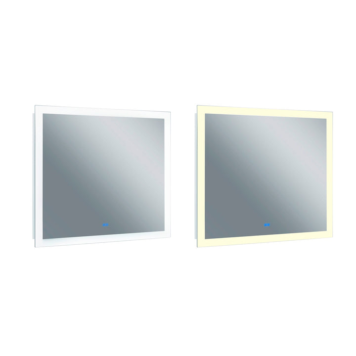 Rectangle Matte White Led 40 In. Mirror From Our  Collection by CWI Lighting