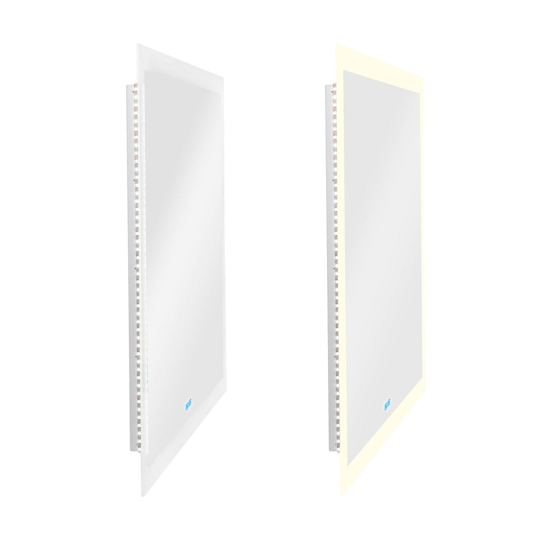 Rectangle Matte White Led 40 In. Mirror From Our  Collection