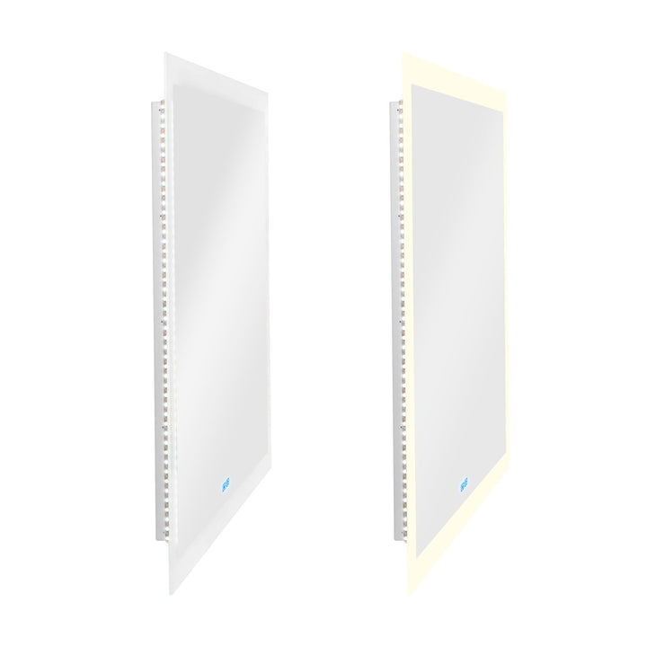 Rectangle Matte White Led 40 In. Mirror From Our  Collection