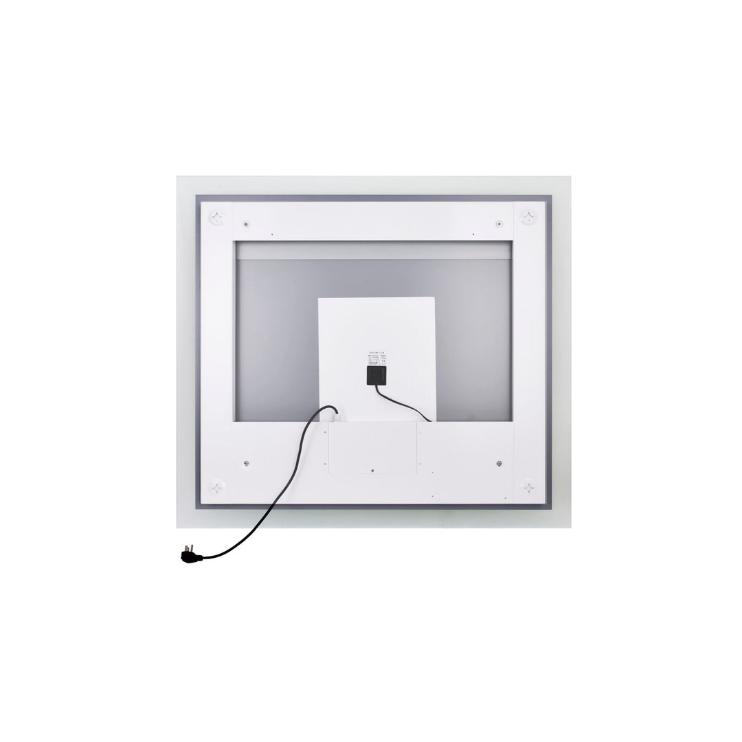 Rectangle Matte White Led 40 In. Mirror From Our  Collection