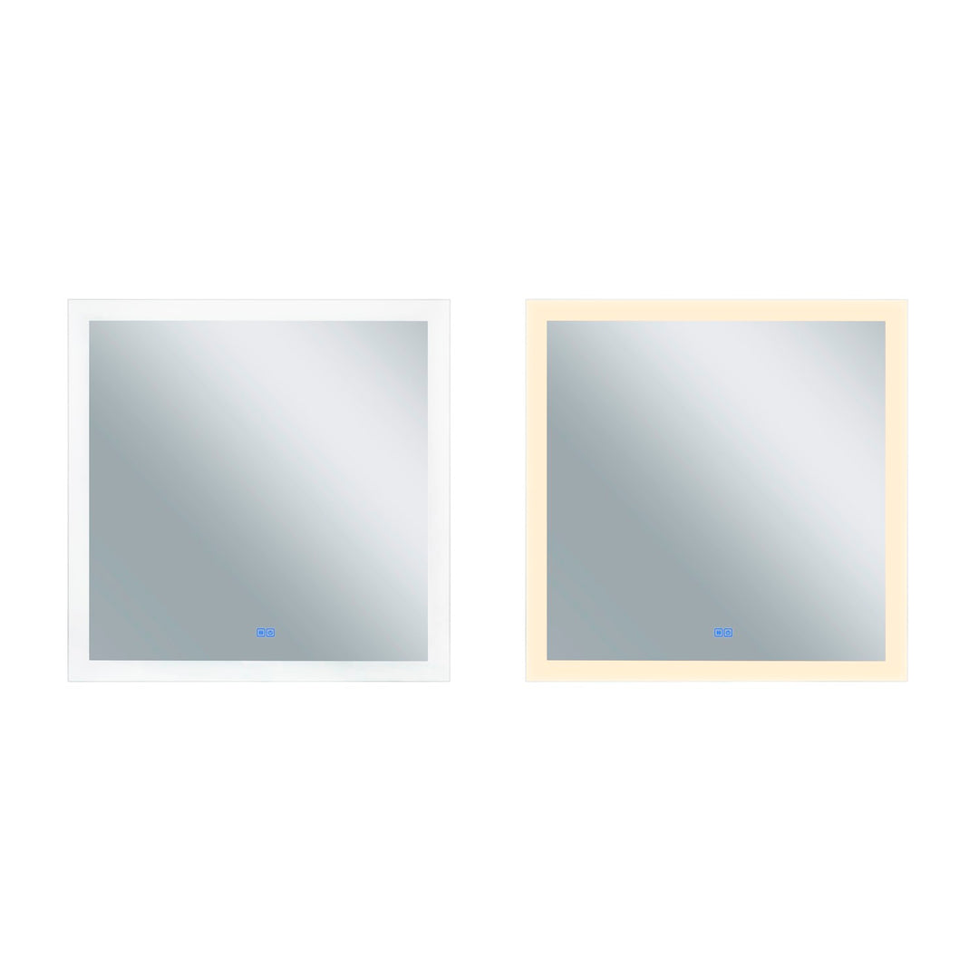 Square Matte White Led 36 In. Mirror From Our  Collection by CWI Lighting