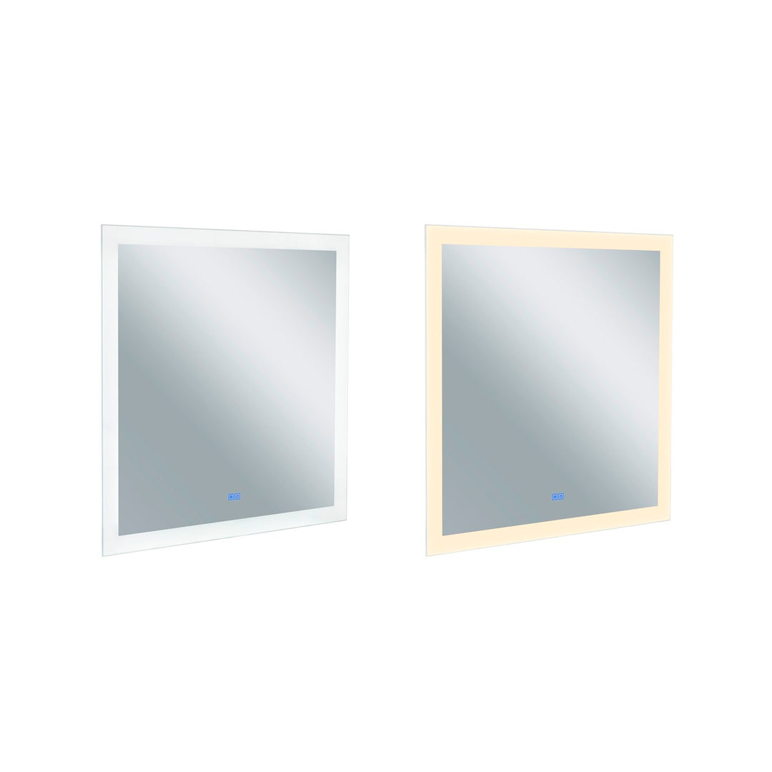 Square Matte White Led 36 In. Mirror From Our  Collection