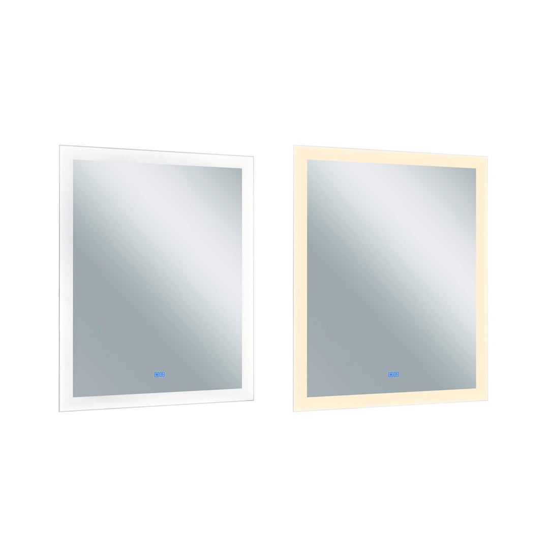 Rectangle Matte White Led 32 In. Mirror From Our  Collection