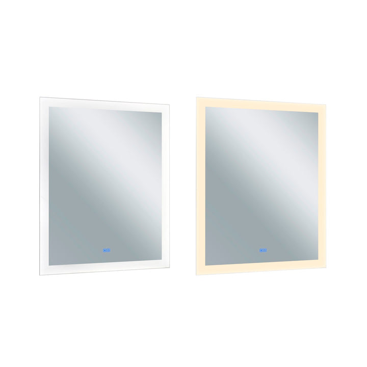 Rectangle Matte White Led 32 In. Mirror From Our  Collection