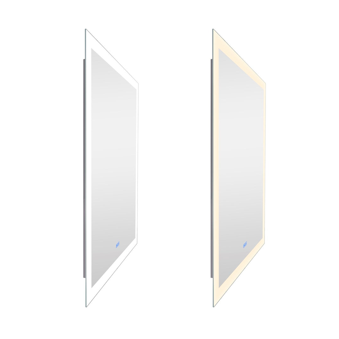 Rectangle Matte White Led 32 In. Mirror From Our  Collection