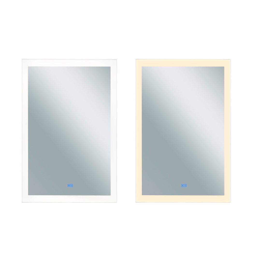 Rectangle Matte White Led 30 In. Mirror From Our  Collection by CWI Lighting