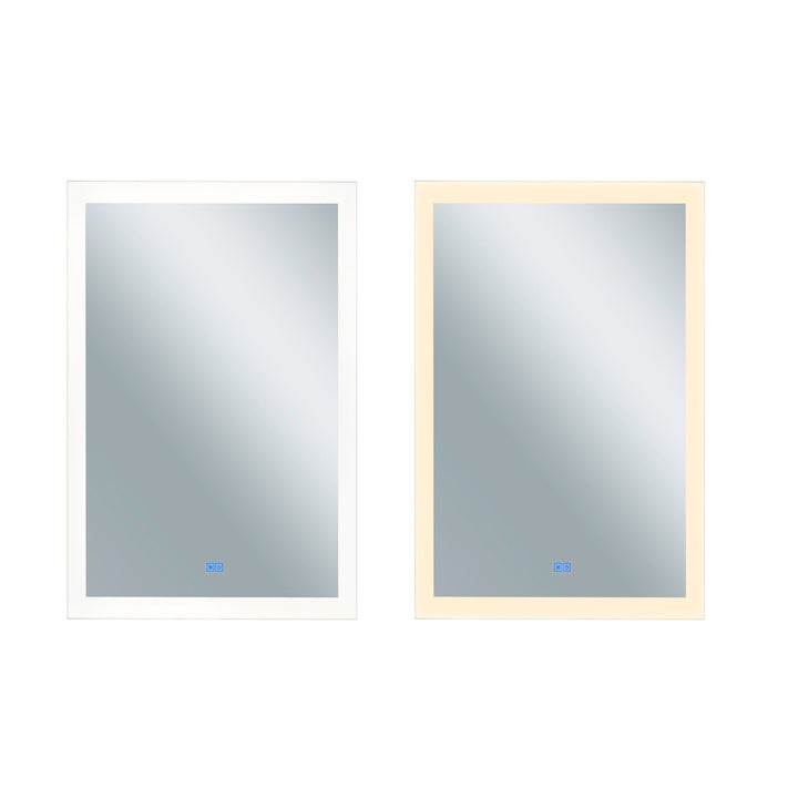 Rectangle Matte White Led 30 In. Mirror From Our  Collection by CWI Lighting