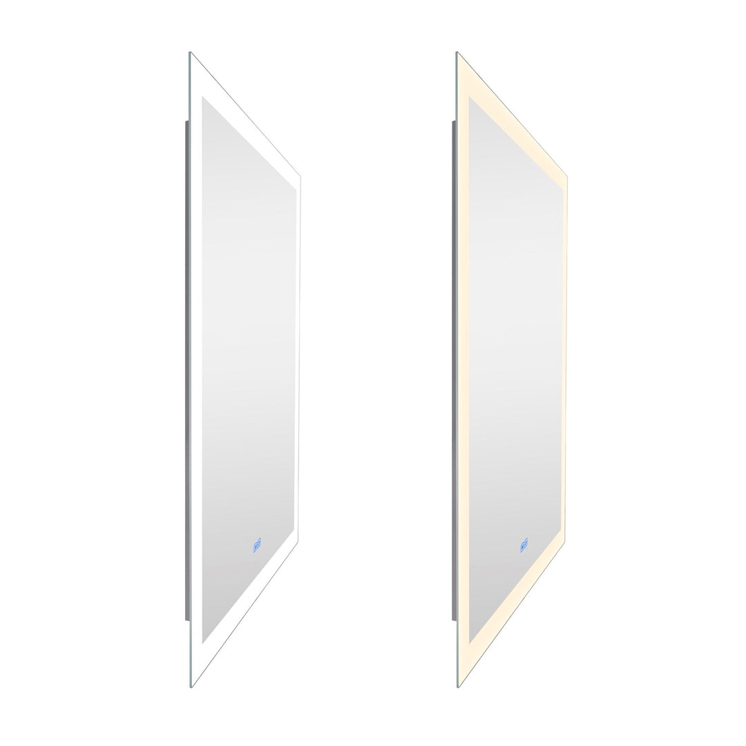 Rectangle Matte White Led 30 In. Mirror From Our  Collection