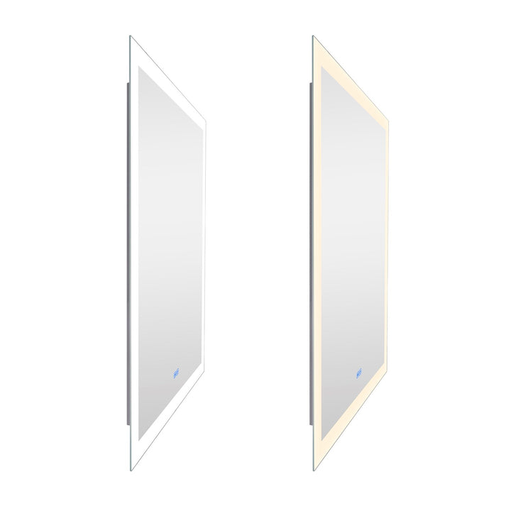 Rectangle Matte White Led 30 In. Mirror From Our  Collection