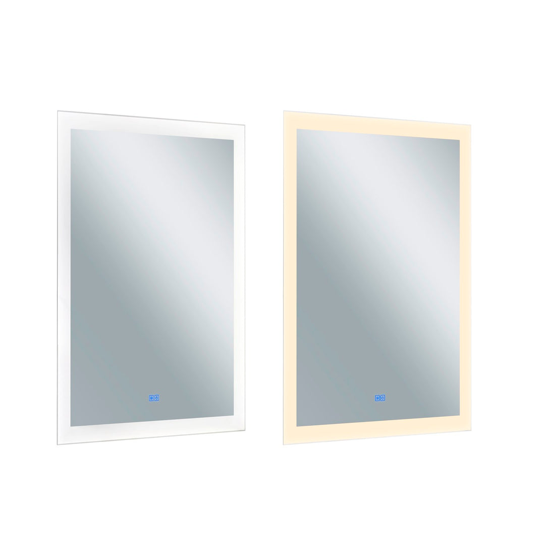 Rectangle Matte White Led 30 In. Mirror From Our  Collection