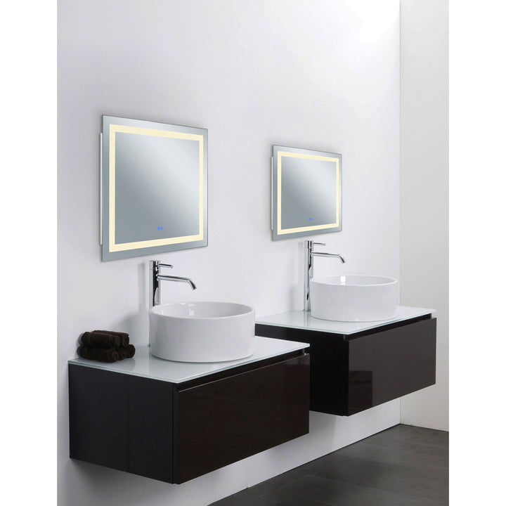 Square Matte White Led 36 In. Mirror From Our  Collection