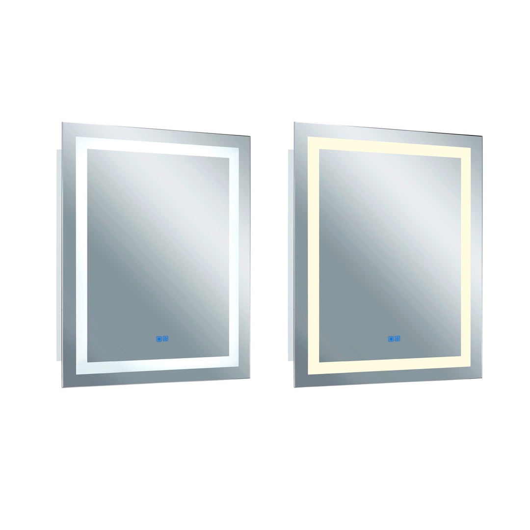 Rectangle Matte White Led 32 In. Mirror From Our  Collection
