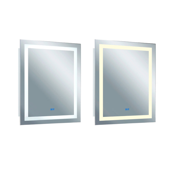 Rectangle Matte White Led 32 In. Mirror From Our  Collection