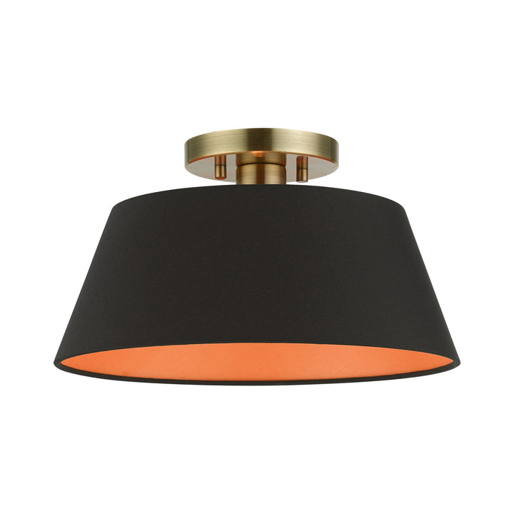 1 Light Antique Brass Semi-Flush Mount by Livex Lighting
