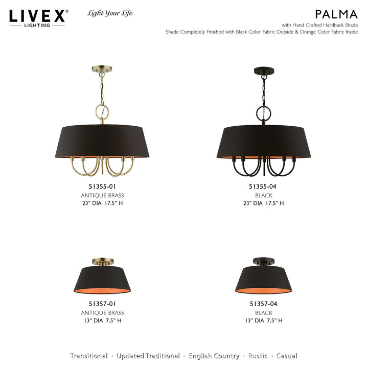 1 Light Antique Brass Semi-Flush Mount