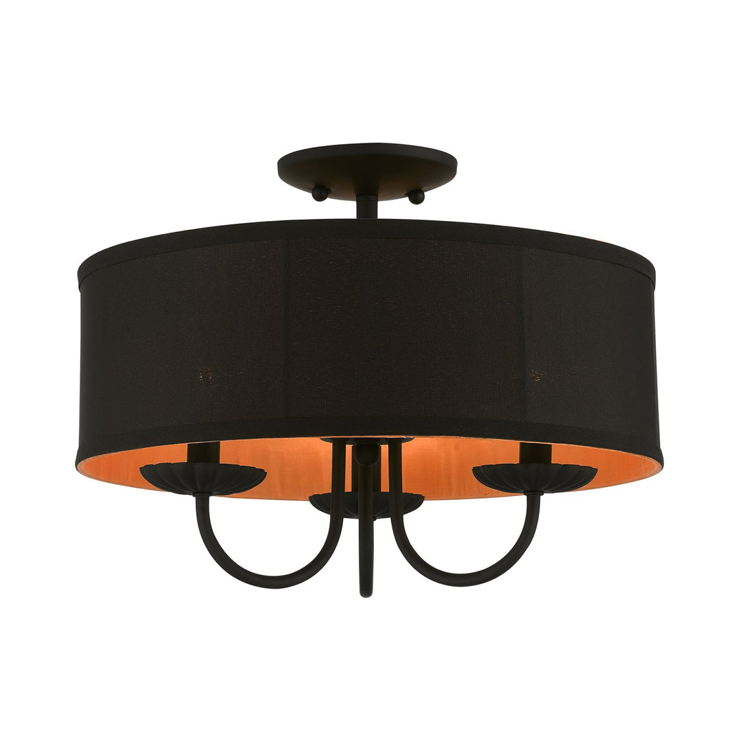 3 Light Black Semi-Flush Mount by Livex Lighting