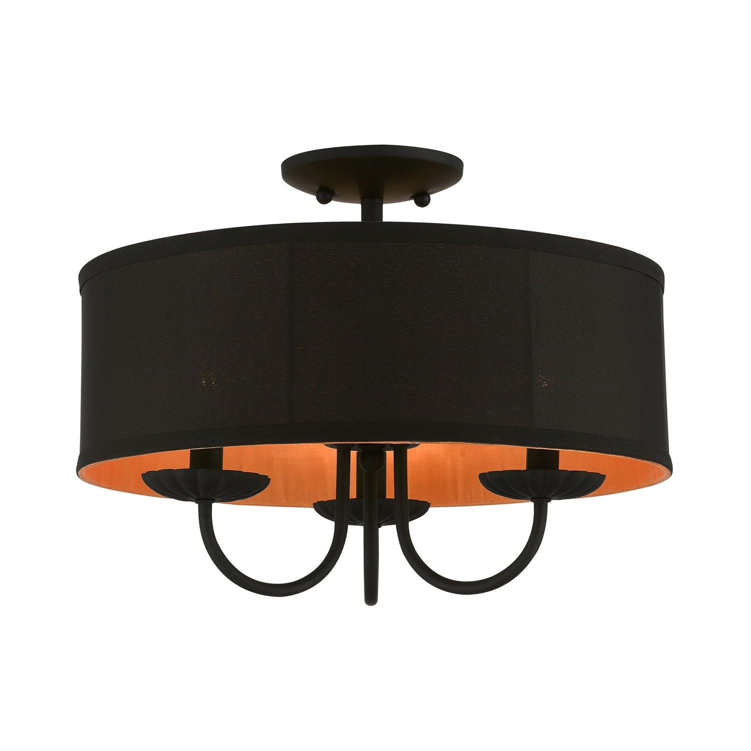 3 Light Black Semi-Flush Mount by Livex Lighting