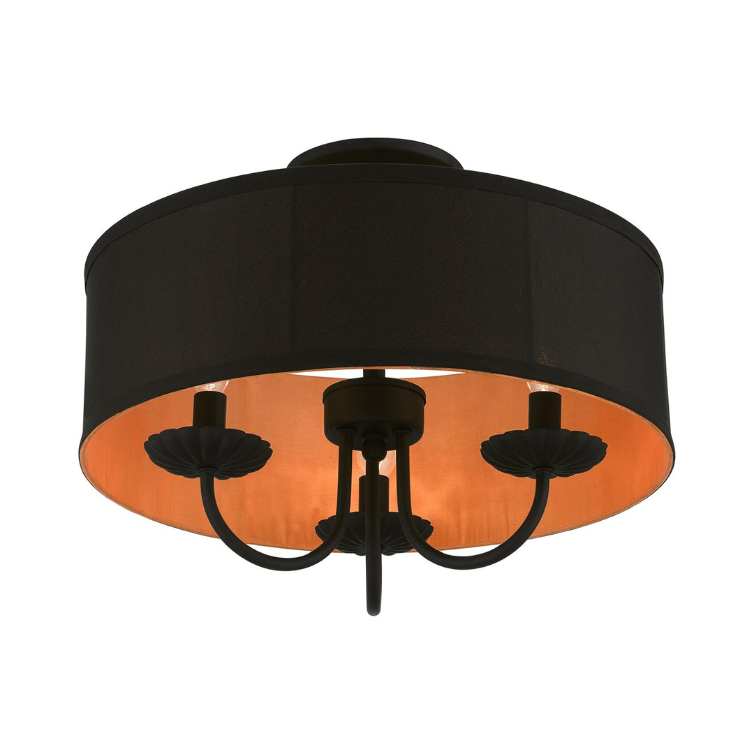 3 Light Black Semi-Flush Mount