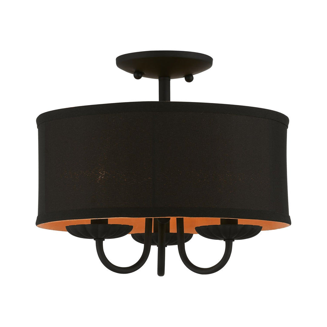 3 Light Black Semi-Flush Mount by Livex Lighting