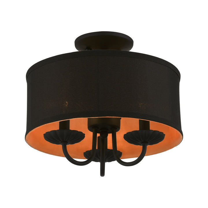 3 Light Black Semi-Flush Mount