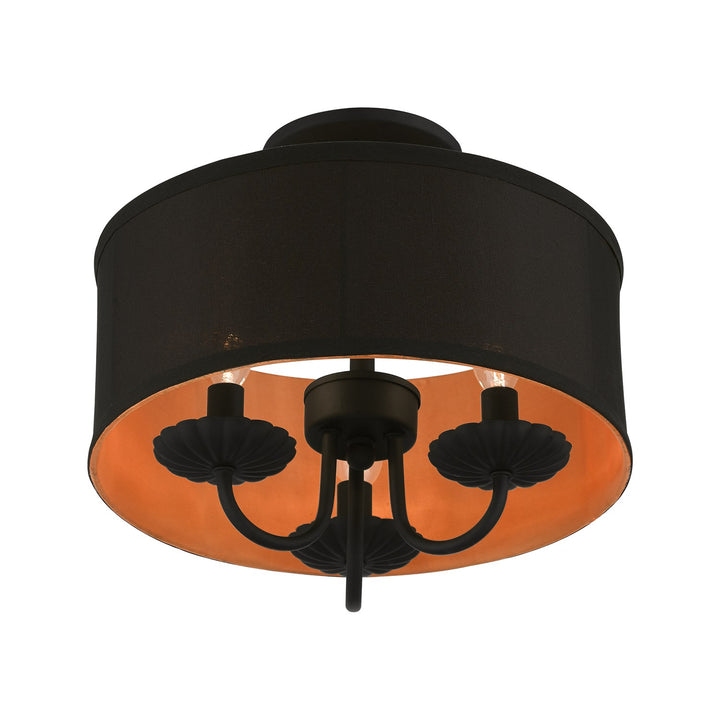 3 Light Black Semi-Flush Mount