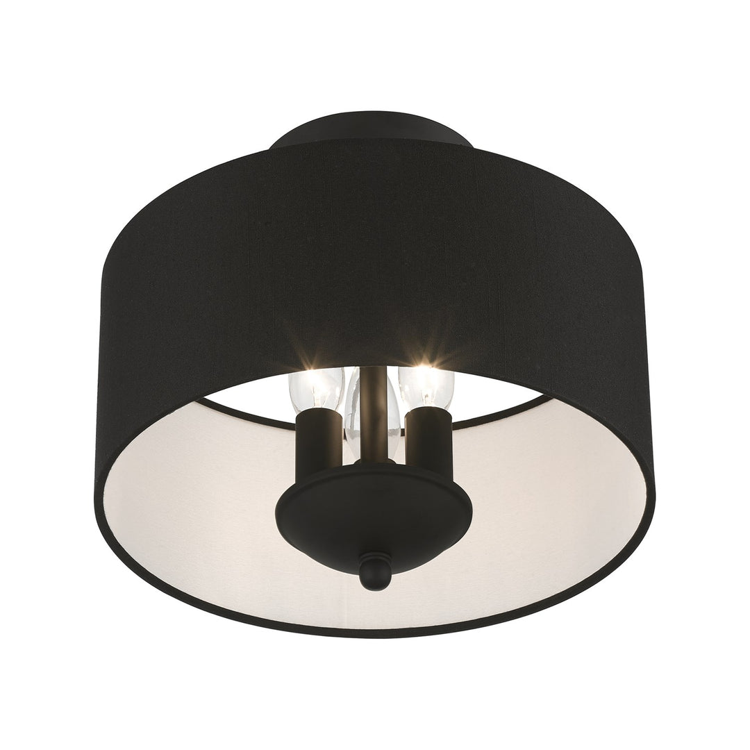 3 Light Black Semi-Flush Mount