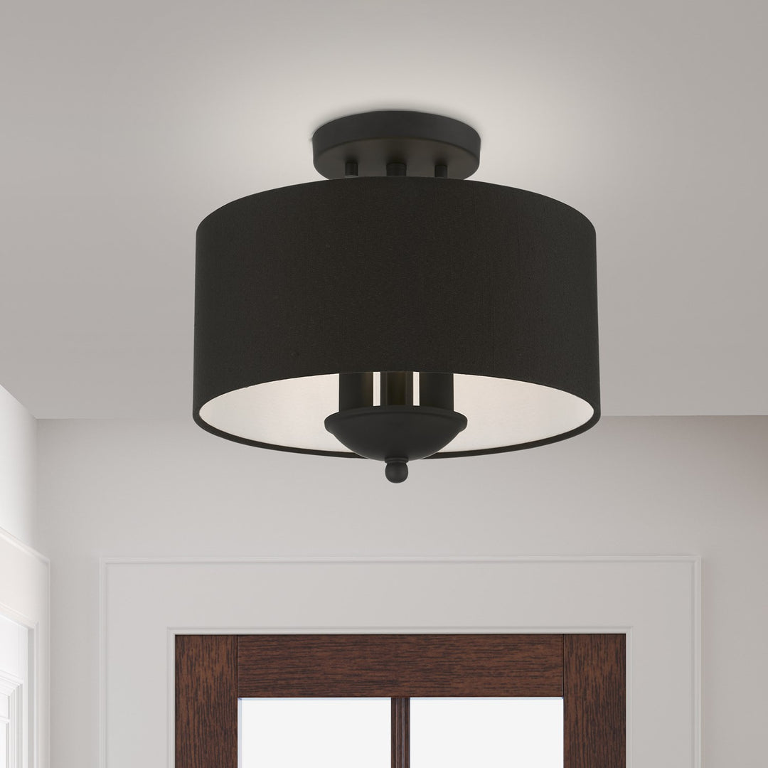 3 Light Black Semi-Flush Mount