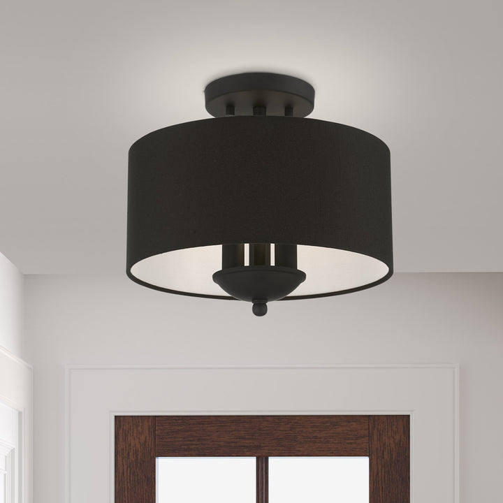 3 Light Black Semi-Flush Mount