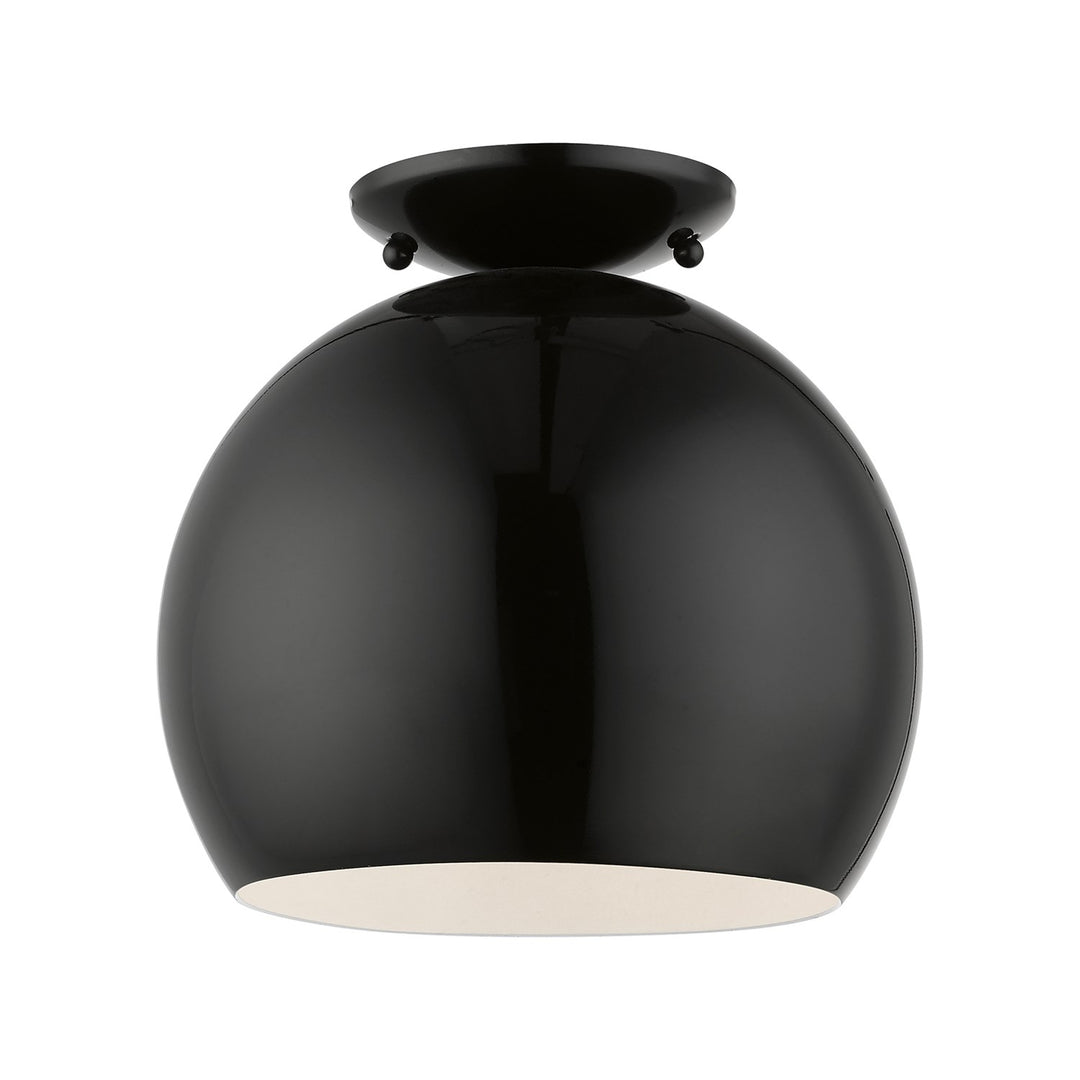 1 Light Shiny Black Semi-Flush Mount by Livex Lighting