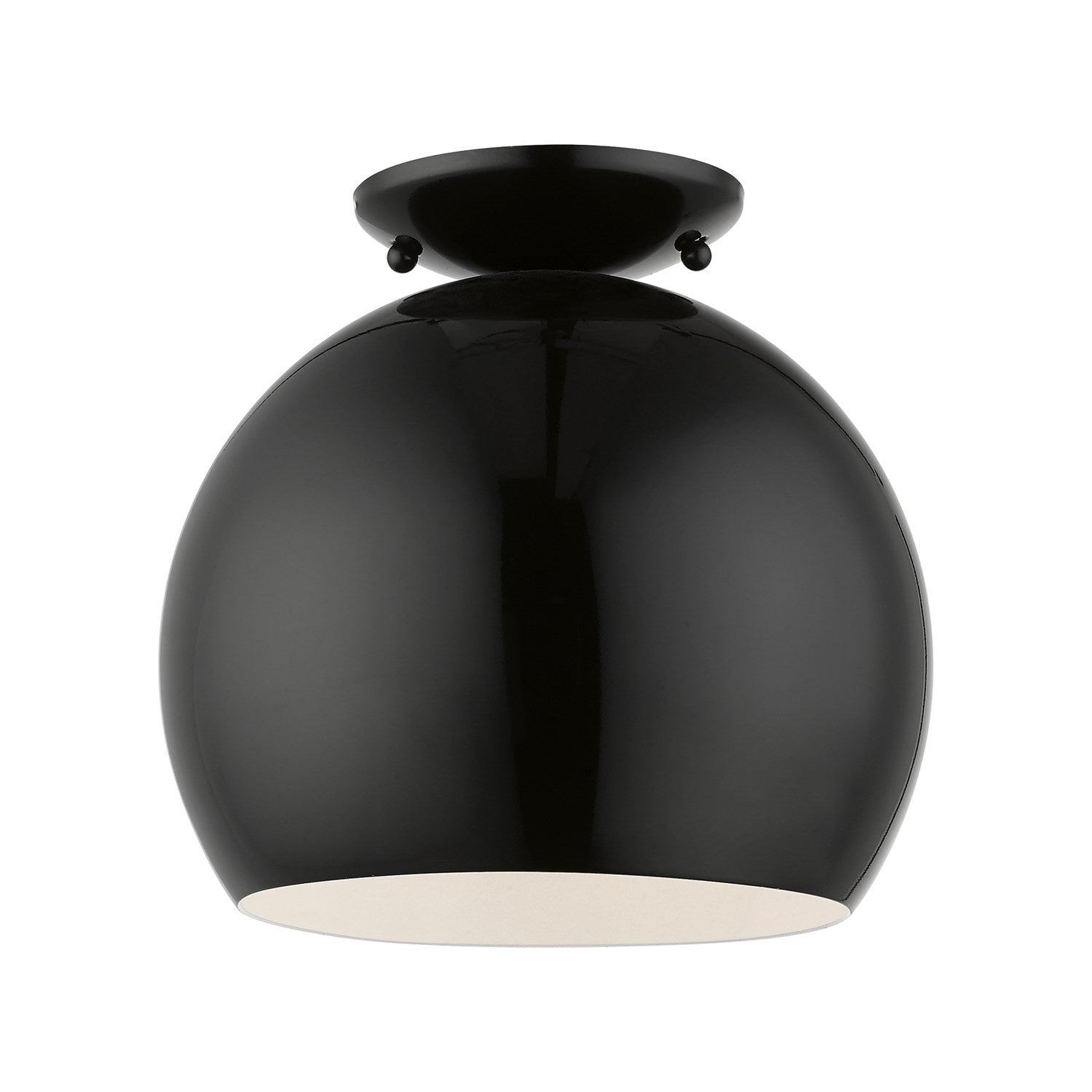 1 Light Shiny Black Semi-Flush Mount by Livex Lighting