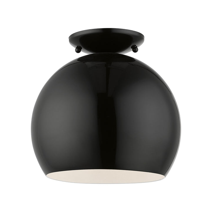 1 Light Shiny Black Semi-Flush Mount by Livex Lighting