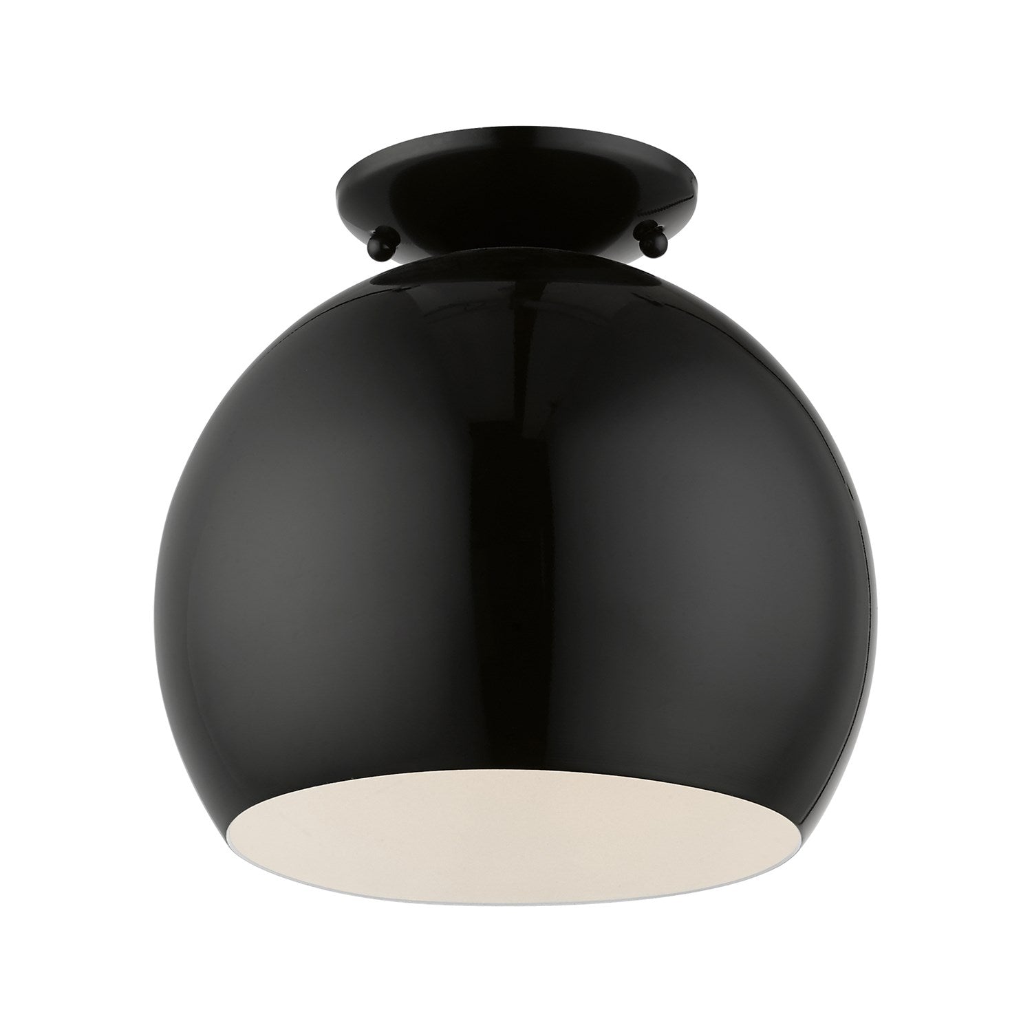 1 Light Shiny Black Semi-Flush Mount