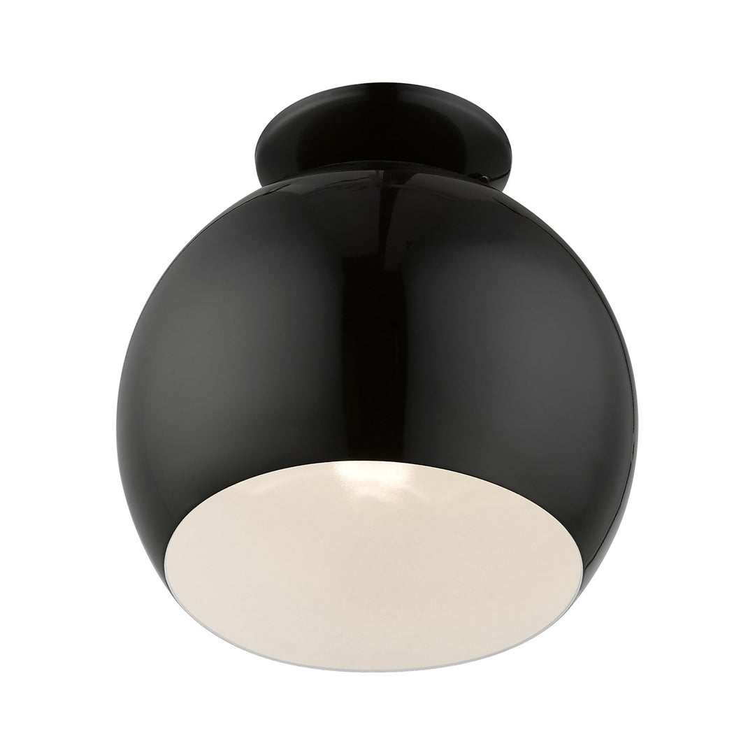 1 Light Shiny Black Semi-Flush Mount